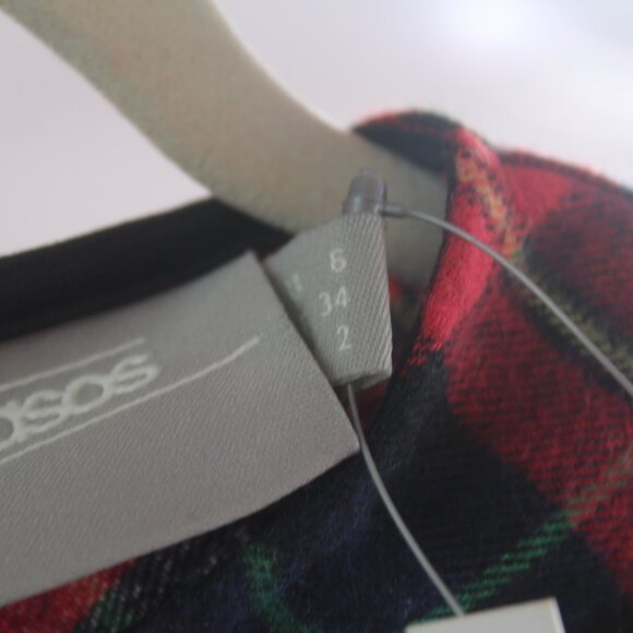 Asos Cropped Plaid Corset Top Size 6 - New - Picture 9 of 9